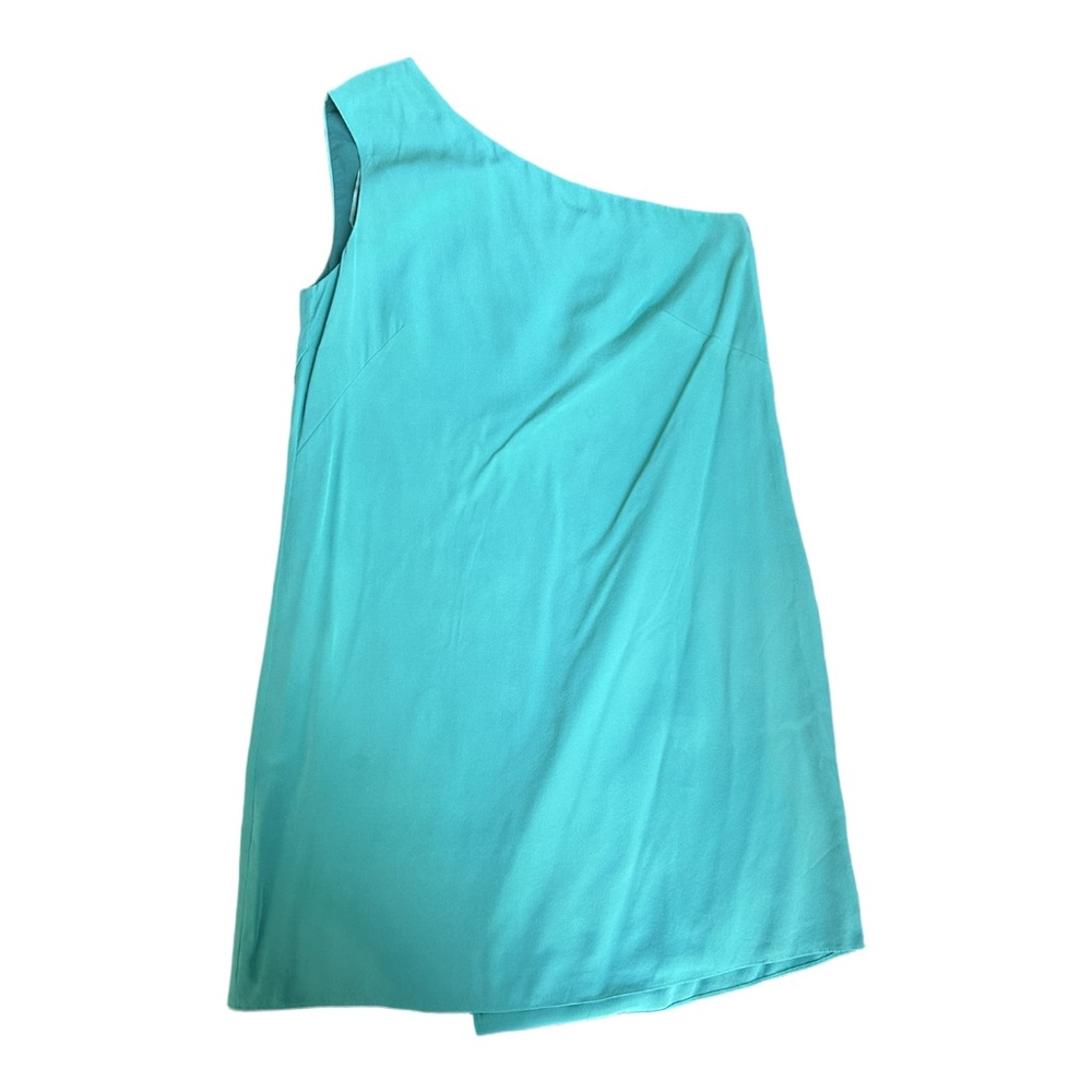 Tibi One-Shoulder Turquoise Dress
